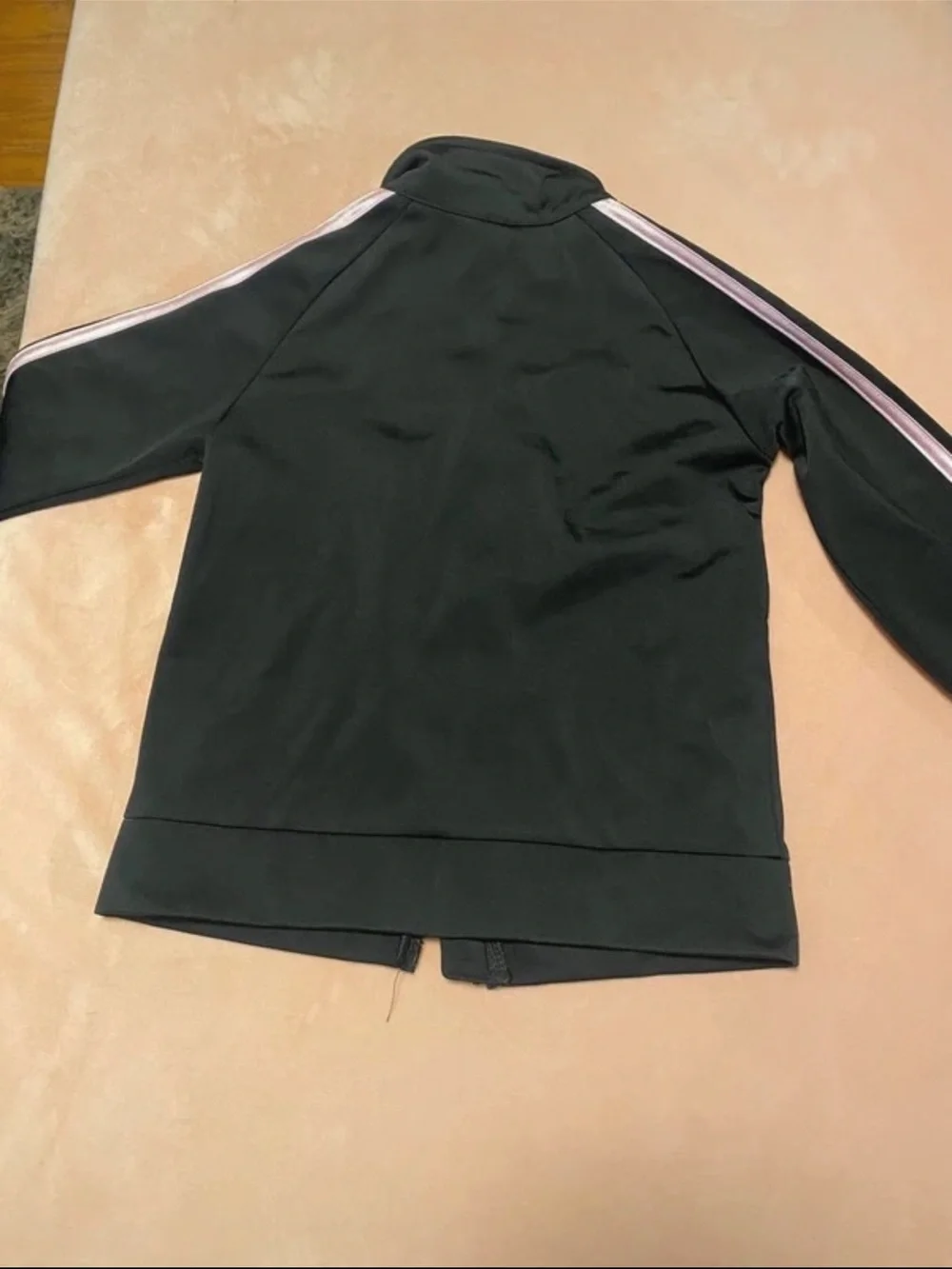 adidas Black Bomber Track Jacket with Pink Stripes